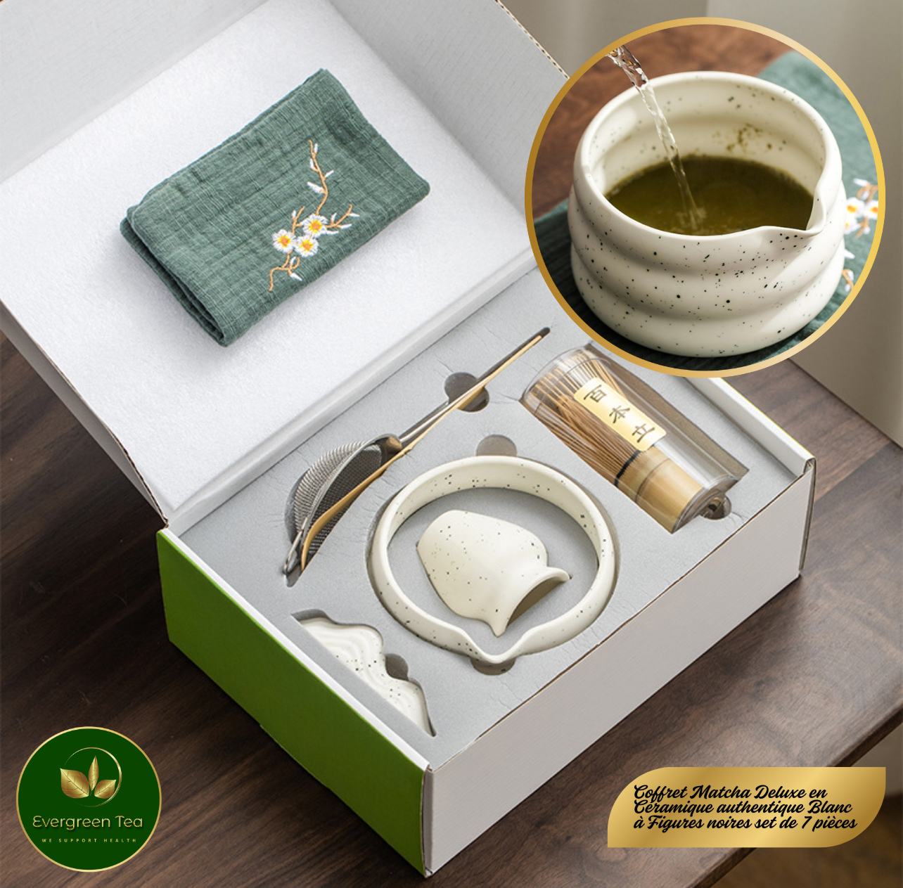 Coffret Deluxe in Authentic Ceramic White in Black Figures 7 pieces